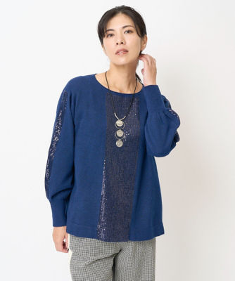 ＜GEORGES RECH　(Women)＞スパンコール刺繍エンブロイダリーニット