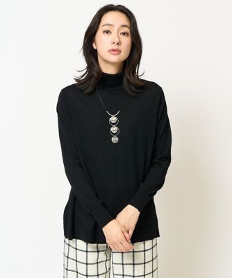 アンサンブル対応］ハイゲージウールタートルネックAラインニット