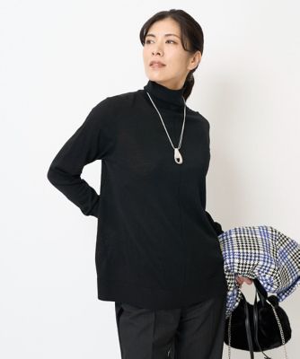 アンサンブル対応］ハイゲージウールタートルネックAラインニット