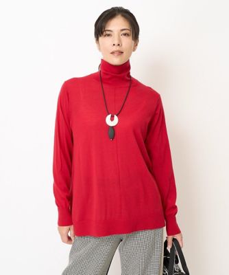アンサンブル対応］ハイゲージウールタートルネックAラインニット