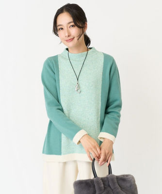 【SALE】GEORGES RECH (Women)/ジョルジュ レッシュ メランジミックスニットプルオーバー グリーン30 トップス【三越伊勢丹/公式】