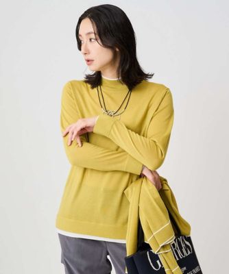 アンサンブル対応］ウォッシャブルウールセミハイネックニット