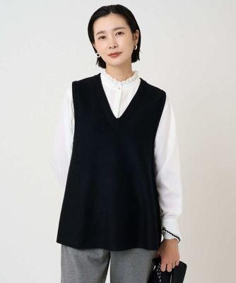 セットアップ対応］Vネックフレアニットベスト | GEORGES RECH (Women