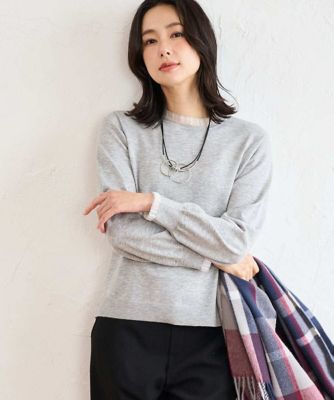 ＜GEORGES RECH　(Women)＞シアーフリルセミハイネックニット