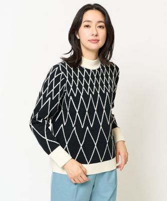 ジョルジュ・レッシュ（ES RECH）/ブークレダイヤジャガードハイネックニット ブークレダイヤジャガードハイネックニット | GEORGES RECH (Women