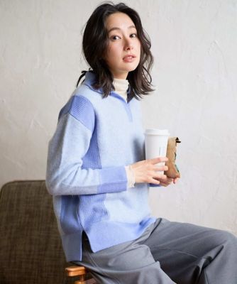 ＜GEORGES RECH　(Women)＞メランジブークレ襟付きニット