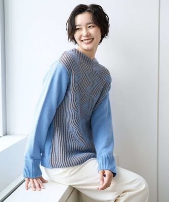 【NEW】ジョルジュ・レッシュ（ES RECH）/バイカラージャカードニット バイカラージャカードニット | GEORGES RECH (Women)/ジョルジュ