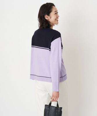 ES RECH / ジョルジュ・レッシュ [日本製]カラーブロックミニボートネックニット 日本製］カラーブロックミニボートネックニット | GEORGES RECH