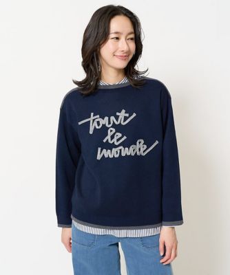 GEORGES RECH　(Women)/ジョルジュ　レッシュ ダブルジャガードラメテープ刺繍ロゴニット