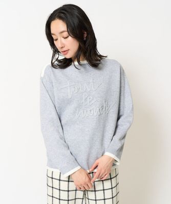 ダブルジャガードラメテープ刺繍ロゴニット