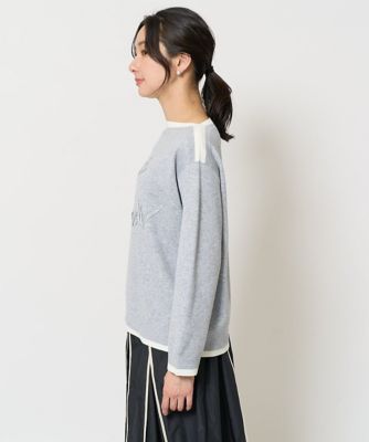 ダブルジャガードラメテープ刺繍ロゴニット