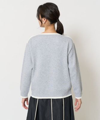 ダブルジャガードラメテープ刺繍ロゴニット