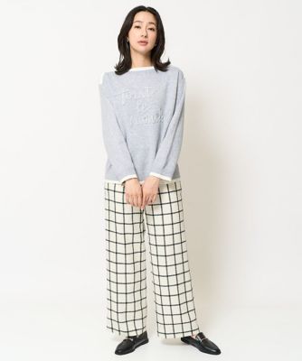 ダブルジャガードラメテープ刺繍ロゴニット