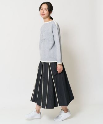 ダブルジャガードラメテープ刺繍ロゴニット