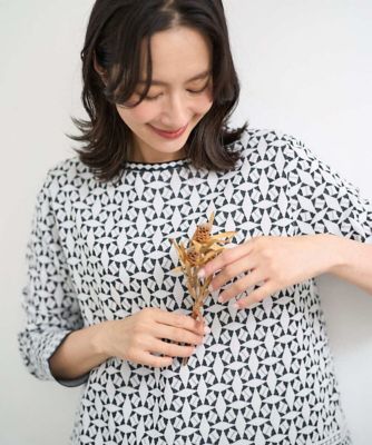 ＜GEORGES RECH　(Women)＞［日本製］レース柄ジャカードニットプルオーバー