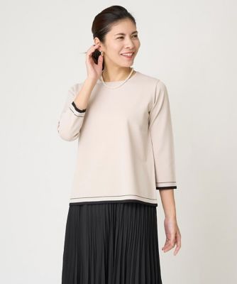 ES RECH / ジョルジュ・レッシュ [アンサンブル対応]7分袖バイカラーニット アンサンブル対応］7分袖バイカラーニット | GEORGES RECH