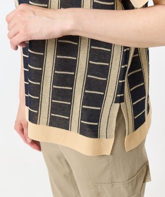 ジャガードストライプ幾何柄シアーニット | GEORGES RECH (Women