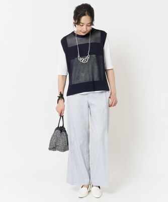 バックスリットメッシュニットジレ