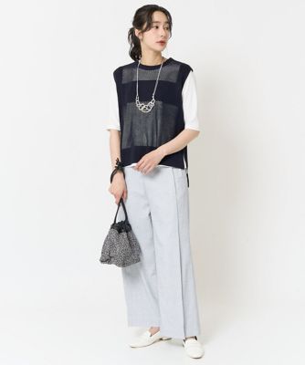 バックスリットメッシュニットジレ