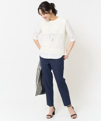 バックスリットメッシュニットジレ