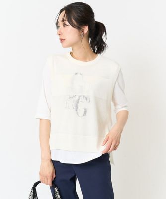 バックスリットメッシュニットジレ