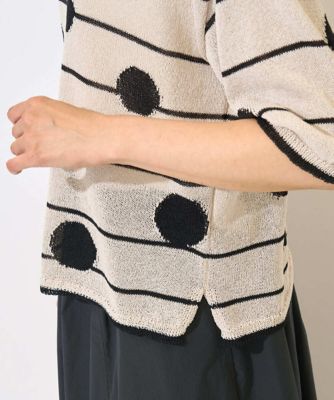 ペーパーヤーンドット5分袖ニット | GEORGES RECH (Women)/ジョルジュ