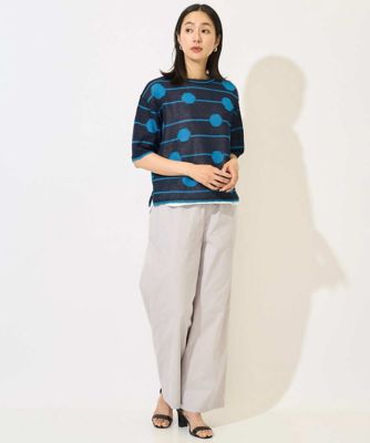 ES RECH / ジョルジュ・レッシュ ペーパーヤーンドット5分袖ニット ペーパーヤーンドット5分袖ニット | GEORGES RECH (Women