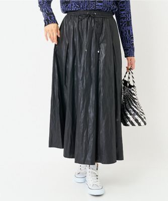 ジョルジュ・レッシュ（ES RECH）/[日本製]エコソフトレザーギャザースカート 日本製］エコソフトレザーギャザースカート | GEORGES RECH (Women