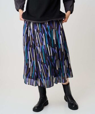 ＜GEORGES RECH　(Women)＞［日本製］ジオメトリックプリントフレアスカート