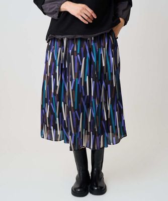 ジョルジュ・レッシュ（ES RECH）/[日本製]ジオメトリックプリントフレアスカート 日本製］ジオメトリックプリントフレアスカート | GEORGES RECH (Women