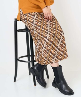 ＜GEORGES RECH　(Women)＞［日本製］フェザーナロータイトチェックスカート