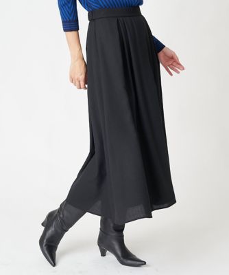 ［日本製／セットアップ対応］ジョーゼットタックフレアスカート
