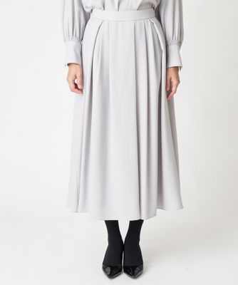 ［日本製／セットアップ対応］ジョーゼットタックフレアスカート