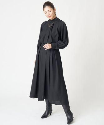 ［日本製／セットアップ対応］ジョーゼットタックフレアスカート