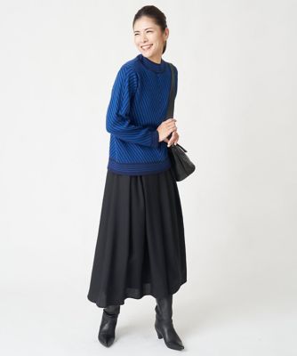 ［日本製／セットアップ対応］ジョーゼットタックフレアスカート