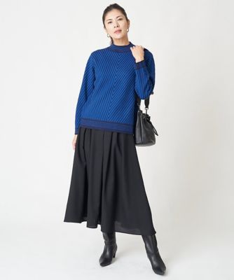 ［日本製／セットアップ対応］ジョーゼットタックフレアスカート