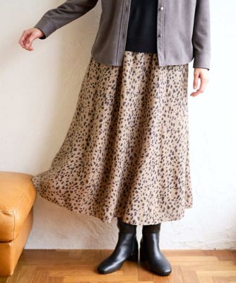 ＜GEORGES RECH　(Women)＞［日本製／セットアップ対応］レオパードギャザーフレアスカート