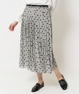＜GEORGES RECH　(Women)＞［セットアップ対応］ドットオンチュールタックフレアスカート