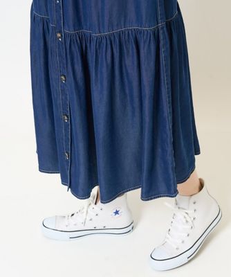 ライトデニムティアードスカート