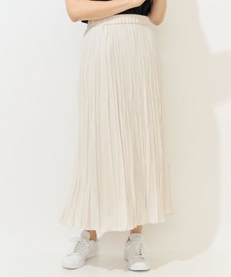 ＜GEORGES RECH　(Women)＞［日本製］シアーランダムプリーツスカート