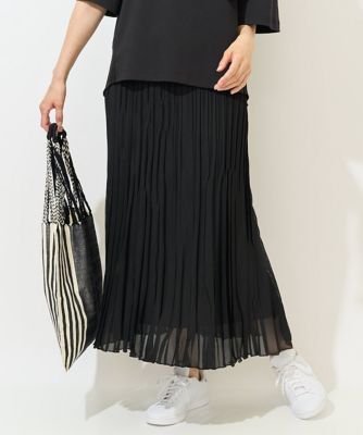 ＜GEORGES RECH　(Women)＞［日本製］シアーランダムプリーツスカート