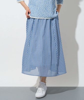 ＜GEORGES RECH　(Women)＞シアーストライプフレアスカート