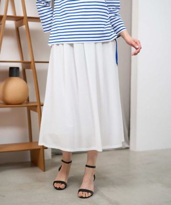 ＜GEORGES RECH　(Women)＞［セットアップ対応］シアーギャザーセミフレアスカート