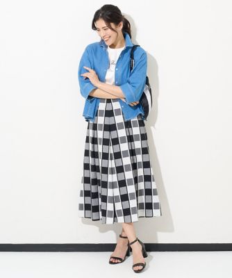 ジョルジュ・レッシュ（ES RECH）/[日本製]ビッグギンガムチェックスカート 日本製］ビッグギンガムチェックスカート | GEORGES RECH (Women