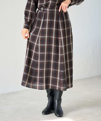 セットアップ対応］チェックフレアスカート | GEORGES RECH (Women