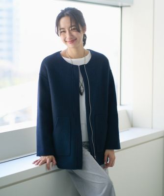 ＜GEORGES RECH　(Women)＞レスクウールリバーノーカラーミドルジャケット