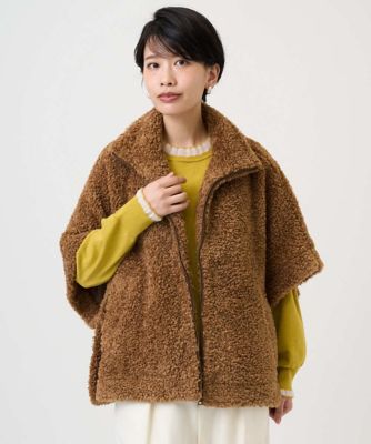 ＜GEORGES RECH　(Women)＞テディボアスタンドカラーポンチョジャケット