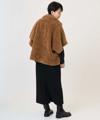 テディボアスタンドカラーポンチョジャケット | GEORGES RECH (Women
