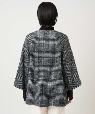 シルクウールグレンチェックポンチョジャケット | GEORGES RECH (Women