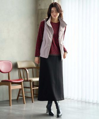 美品✨プラージュ　2022　リバーシブルダウンベスト　38　ブラック　チャコール スタンドカラーダウンベスト | GEORGES RECH (Women)/ジョルジュ